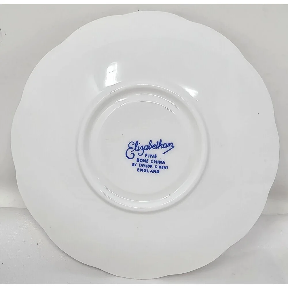 Elizabethan England Fine Bone China Happy Birthday Saucer Plate Floral Vintage